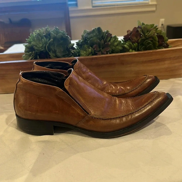 C&B Made in Italy‎ men’s leather pointed top half boot dress shoes size 41  EUC - Picture 2 of 9
